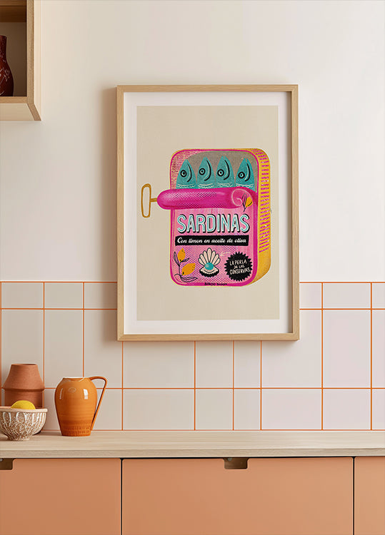 Plakat z puszki sardynek