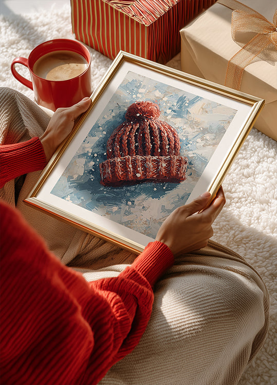 Plakat Mütze im Schnee