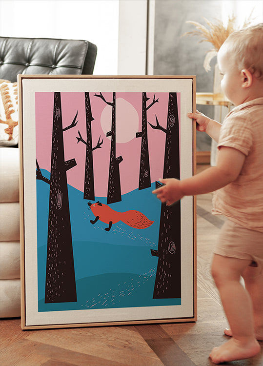 Plakat zimowego lisa