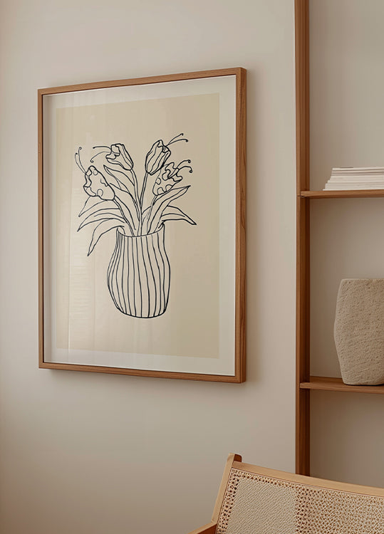 Plakat ze szkicem wazonu