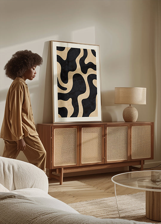 Organiczny plakat z abstrakcyjnymi kształtami