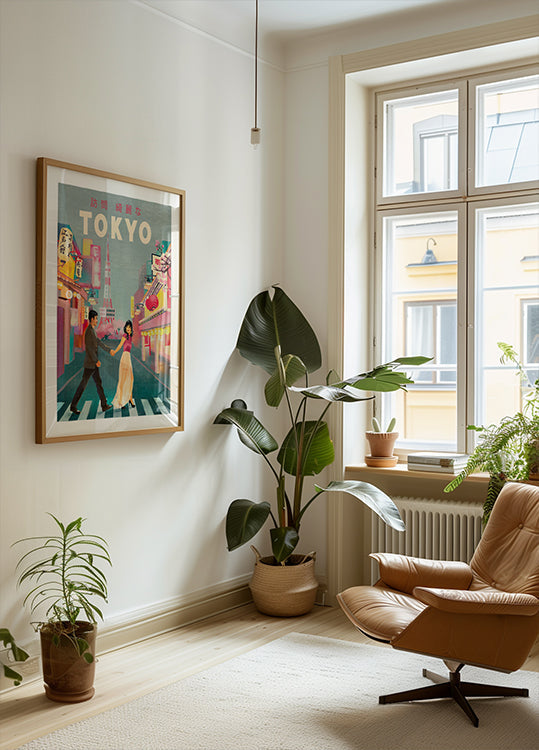 Plakat artystyczny z podróży po Tokio w Japonii