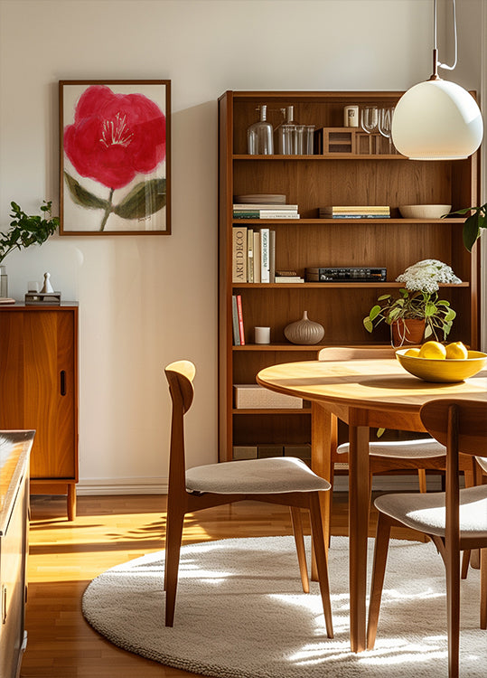 Kwiatowy w kolorze czerwonym dla plakatu Cierra