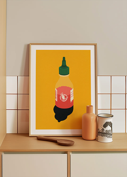 Plakat z sosem chili