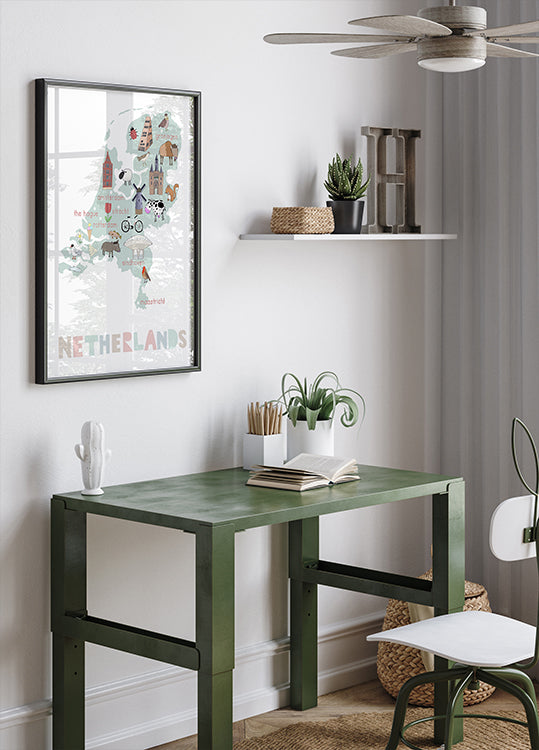 Ilustracja z Holandii autorstwa artysty Carla Daly Poster