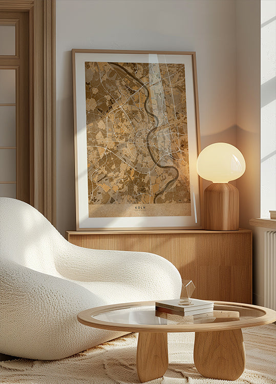 Vintage mapa Kolonii w kolorze sepii w Niemczech (NOWOŚĆ)