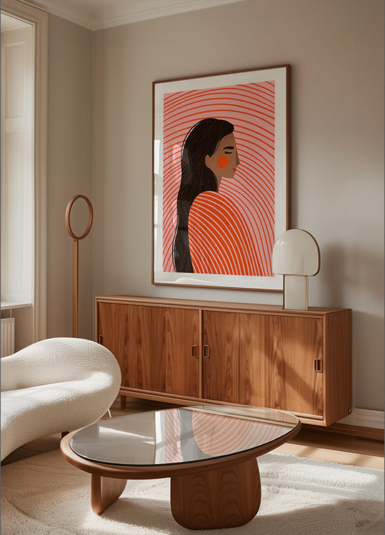 Plakat Kobieta z liniami