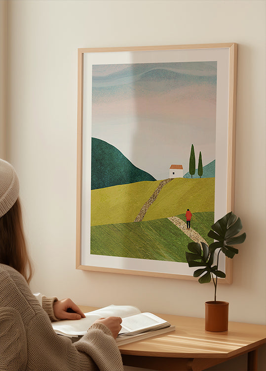 Plakat chodzenia do domu