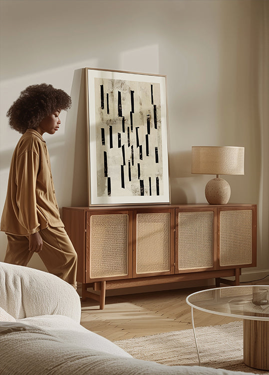 Plakat z minimalnymi liniami