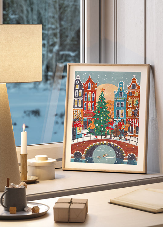 Plakat Opady śniegu w Amsterdamie