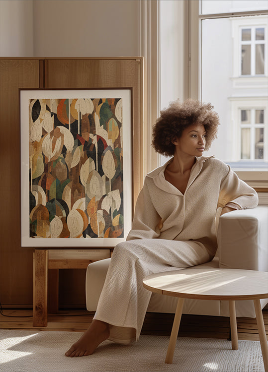 Plakat wibrujący z mozaiką leśną