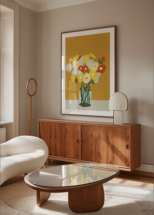 Plakat wazon z kwiatami