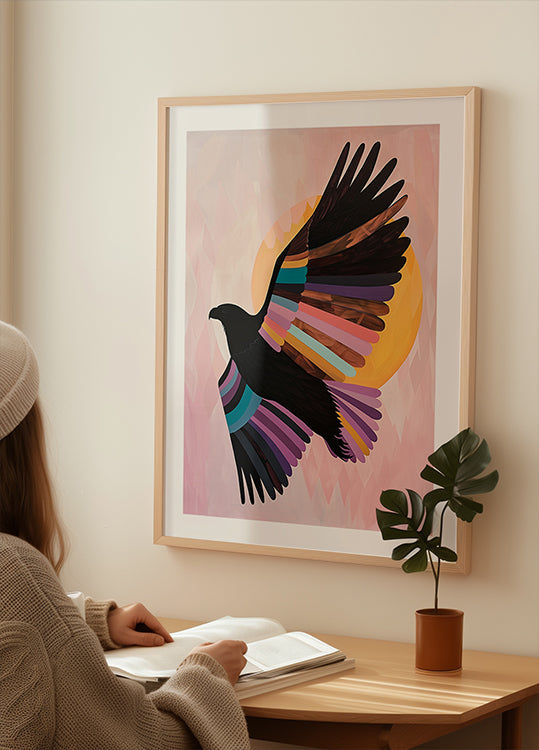 Plakat budzącego się ptaka