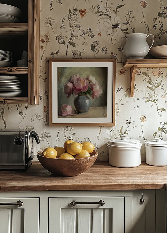 Plakat Pivoines A Rose