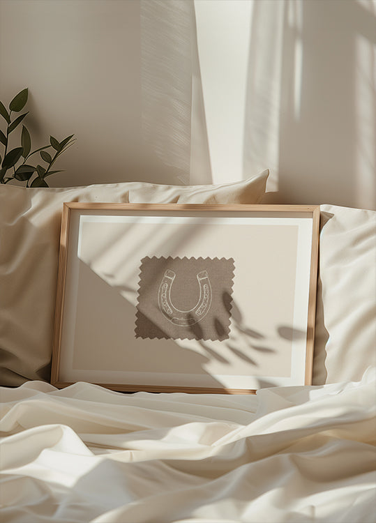 Rustykalny lniany plakat w kształcie podkowy