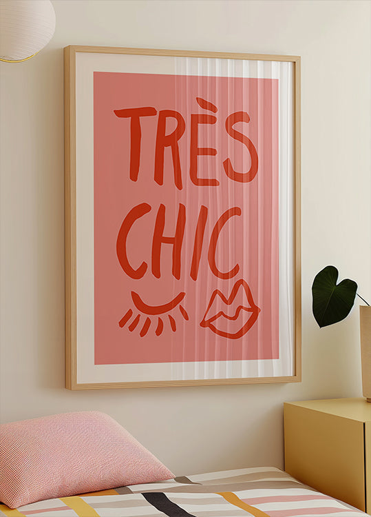 Różowy plakat Très Chic