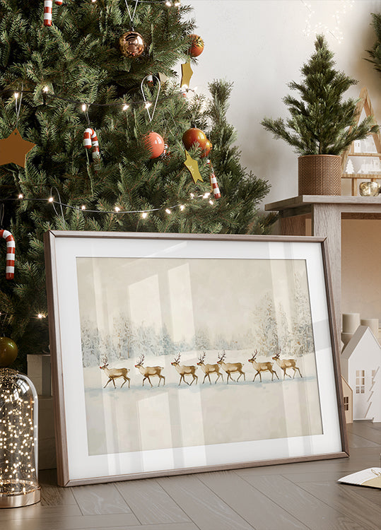 Winter Wonderland: Reindeer Procession Plakat