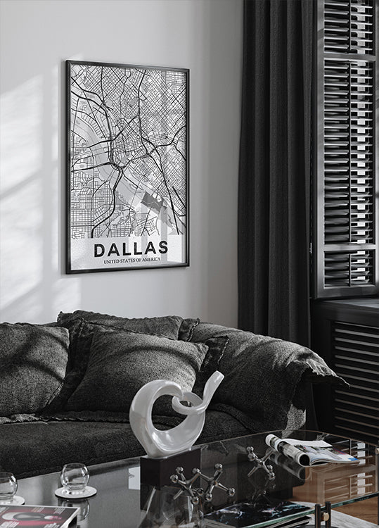 Biały plakat Dallas