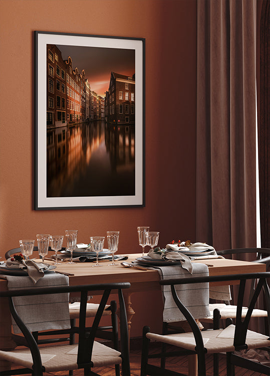 Plakat wieczorny w Amsterdamie