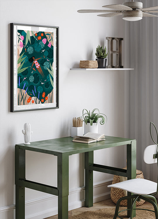 Plakat z dzikim pływaniem