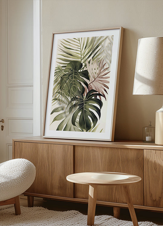 Plakat z tropikalnym bukietem Boho