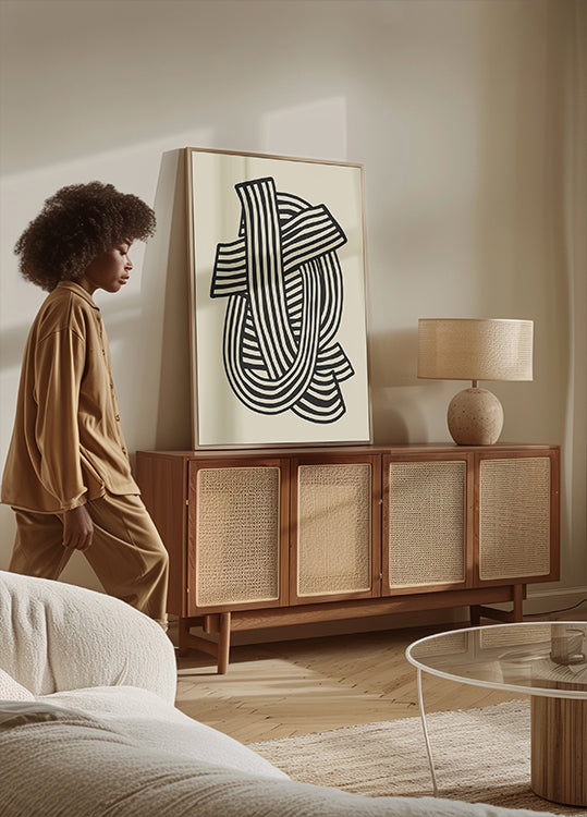 Streszczenie Paski W Czarnym Plakacie