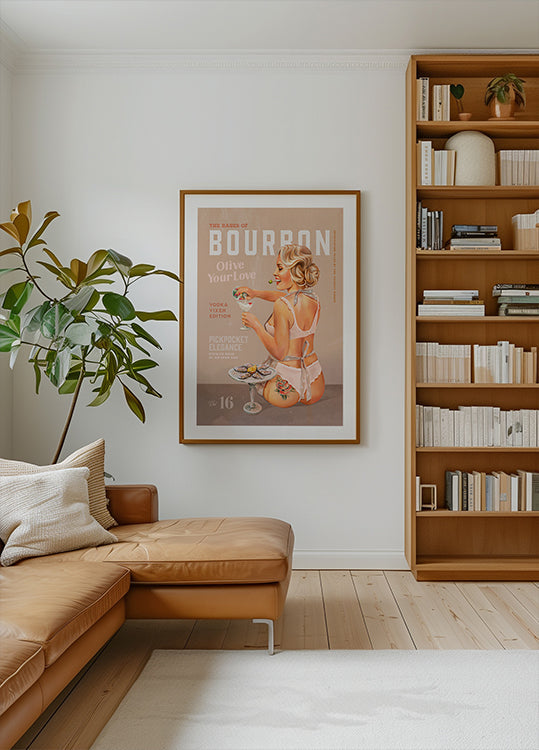 Bourbon Babe tom 16 Vintage wódka Martini plakat Pin Up Girl