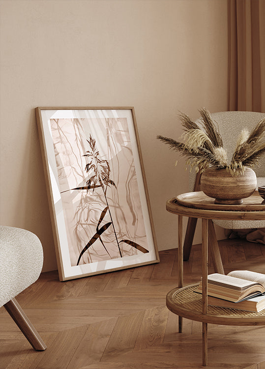 Plakat z odbiciem trzciny