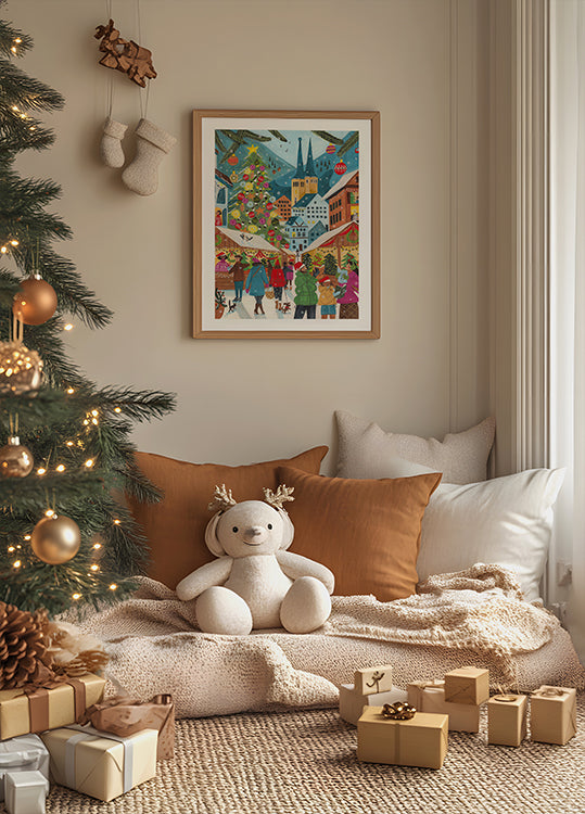 Jarmark Bożonarodzeniowy w wiosce Plakat