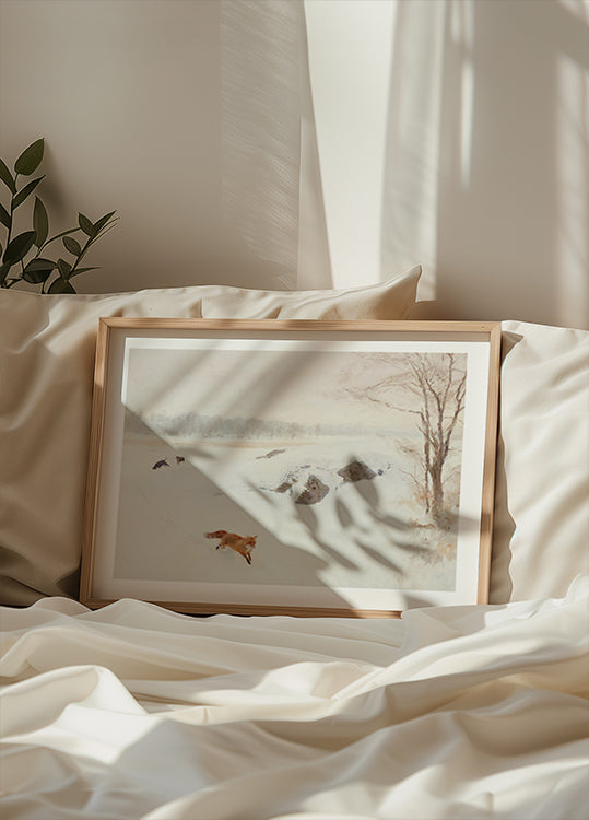 Bruno Liljefors - Hunter On Stand In Winter Landscape 1893 Plakat