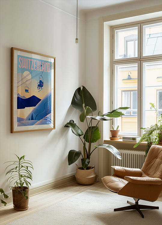 Plakat narciarski w Szwajcarii