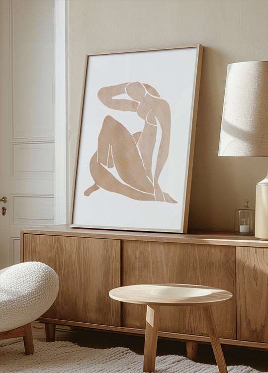 Plakat sztuki abstrakcyjnej w kształcie kobiety