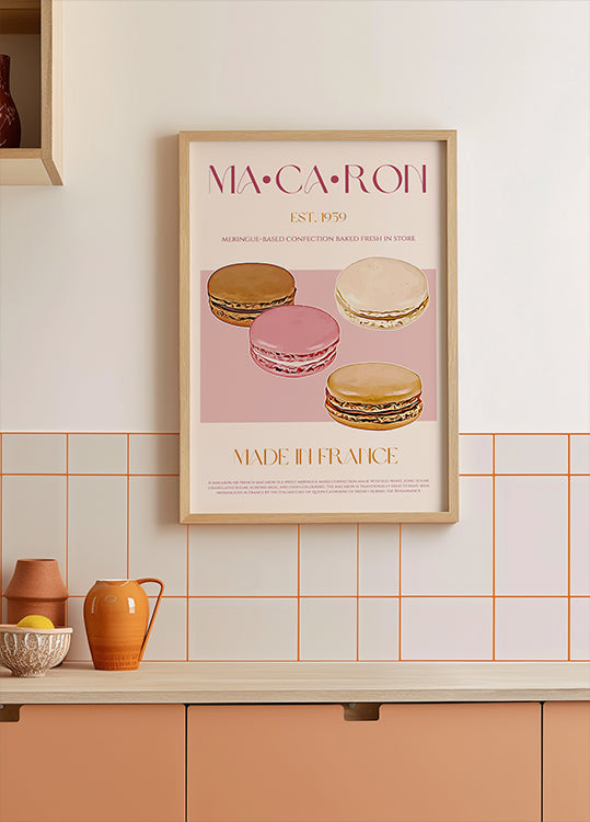 Plakat francuskiej rozkoszy Macaron