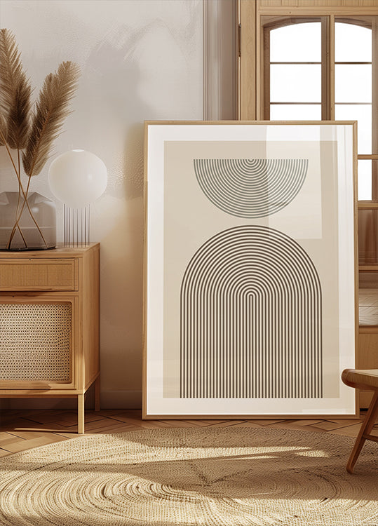 Plakat z nowoczesną geometrią łuku