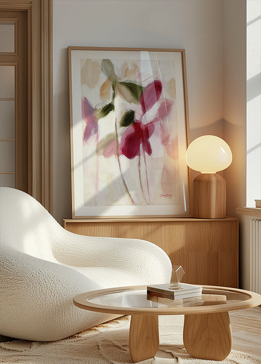 Plakat botaniczny w kolorze fioletu i złota