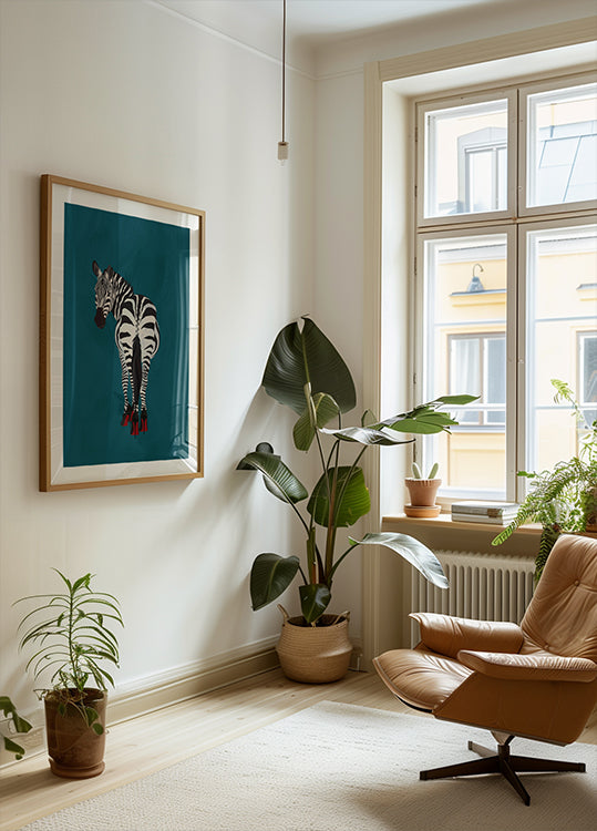 Plakat na obcasach zebry