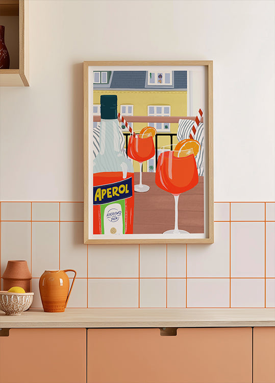 Plakat „Hygge” na balkonie