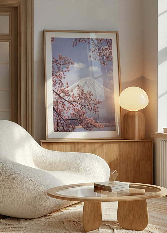 Plakat Mt.Fuji w kwitnącej wiśni