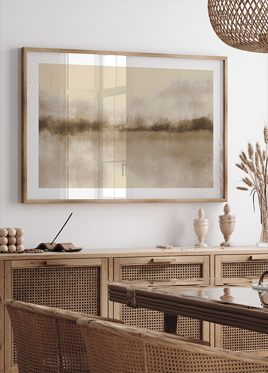 Plakat Abstrakcyjny krajobraz w neutralnych brązach