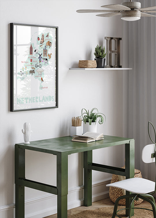 Ilustracja z Holandii autorstwa artysty Carla Daly Poster