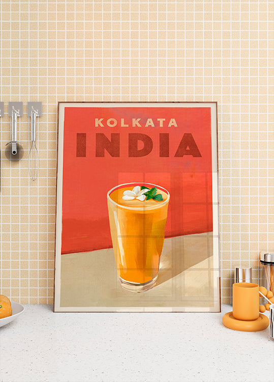 Plakat podróżniczy koktajl Kalkuta Indie