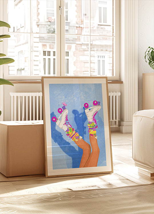 Plakat Jeździj na łyżwach jak dziewczyna