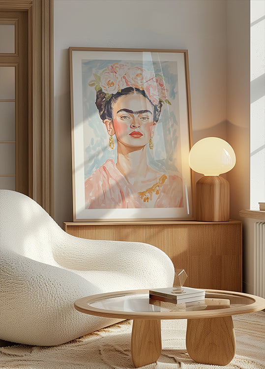 Plakat w pastelowych kolorach Frida