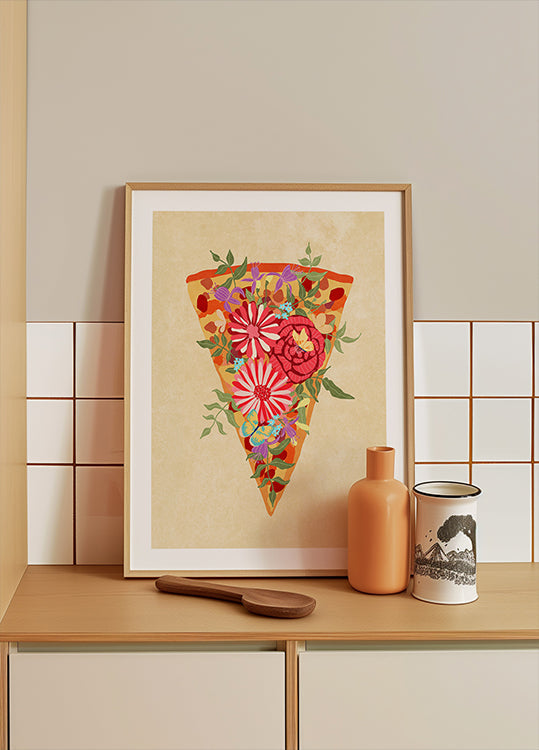 Kawałek pizzy kwiatowej