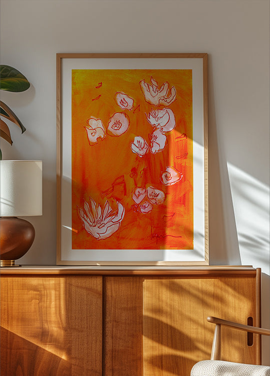 Plakat Dreamgarden6 w kolorze ochry