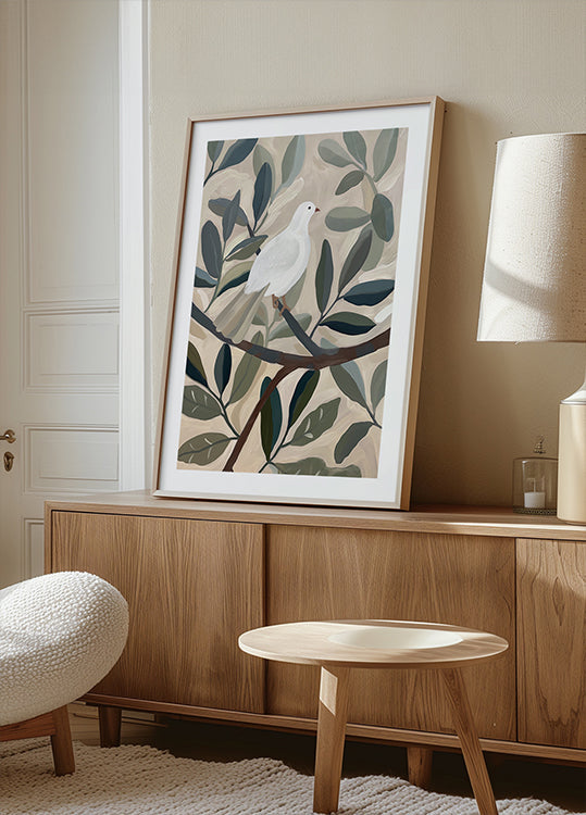 Gołąb na drzewie plakat