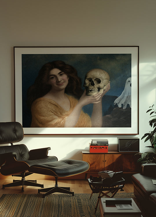 Plakat z kolażem malarskim na Halloween