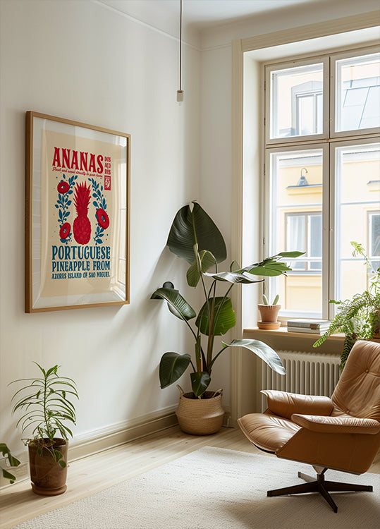 Plakat kuchenny z nadrukiem ananasa