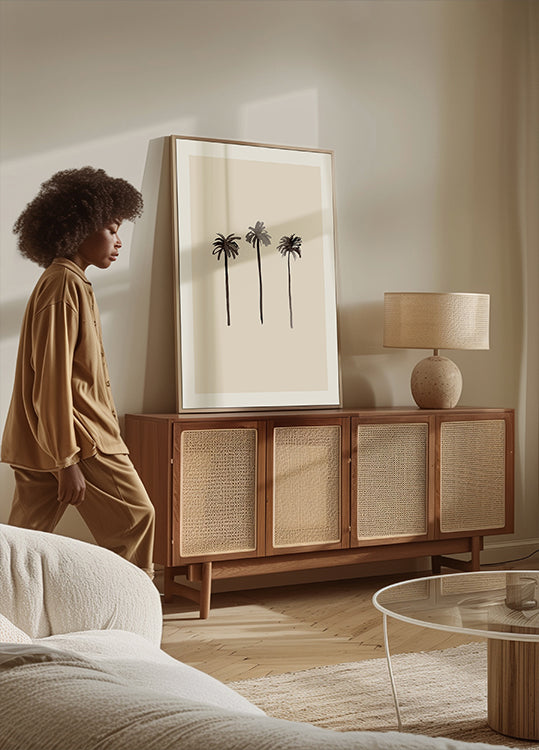 Plakat z atramentem palmowym