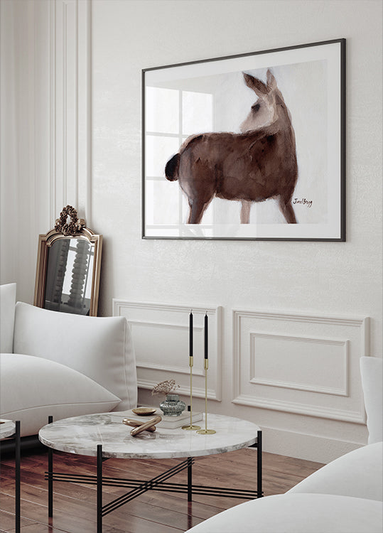 Plakat z jeleniem na Creekside Lane